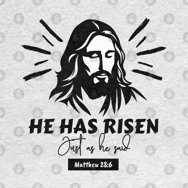 He is/has risen just as he said. by Ideas Design